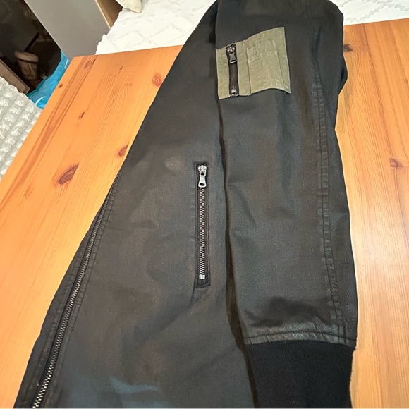 Mossimo Young Adult Jean Jacket Lined Zip Pockets Bomber Flight Black Sz XL (16) - Picture 4 of 9